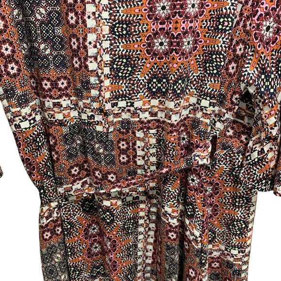 Earthbound Trading Co. Womens Paisley Boho Maxi Wrap Dress M Maximalist Vacation - Picture 6 of 7